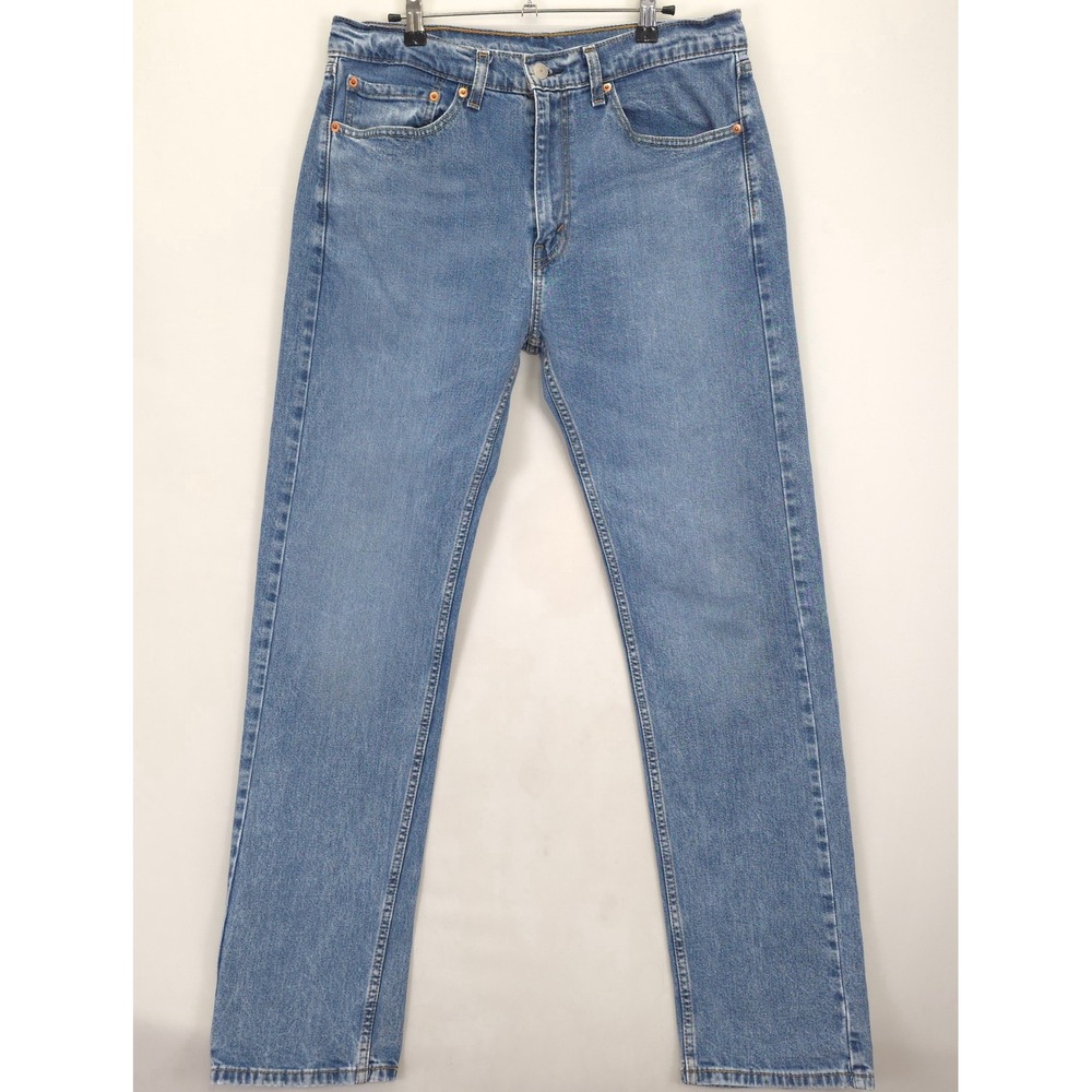 Levi's 505 Men 34x32 Blue Jeans Regular Fit Straight Leg Denim Medium Vtg Wash